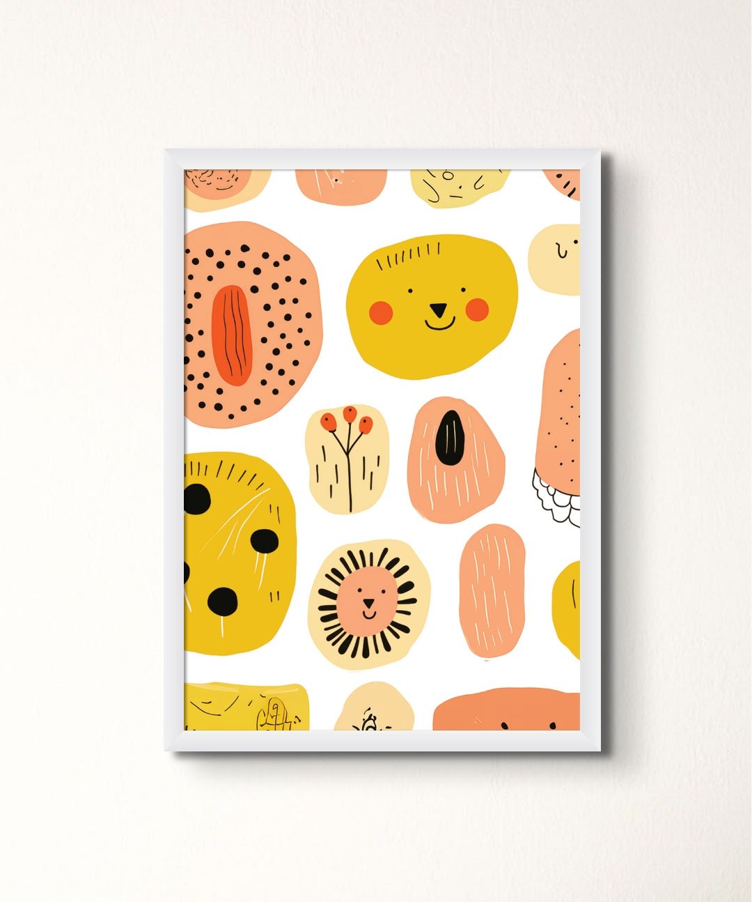 Cheer Blobs - Words On Wall - - A3 - White Frame - Cheer Blobs