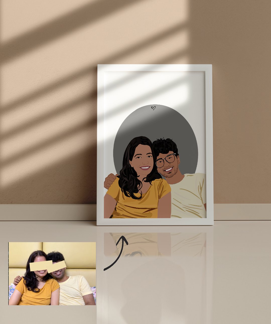 Detailed Colored Personalized Portrait Illustration Artwork - Words On Wall - A3 - Black Frame - 1 - Detailed Colored Personalized Portrait Illustration Artwork