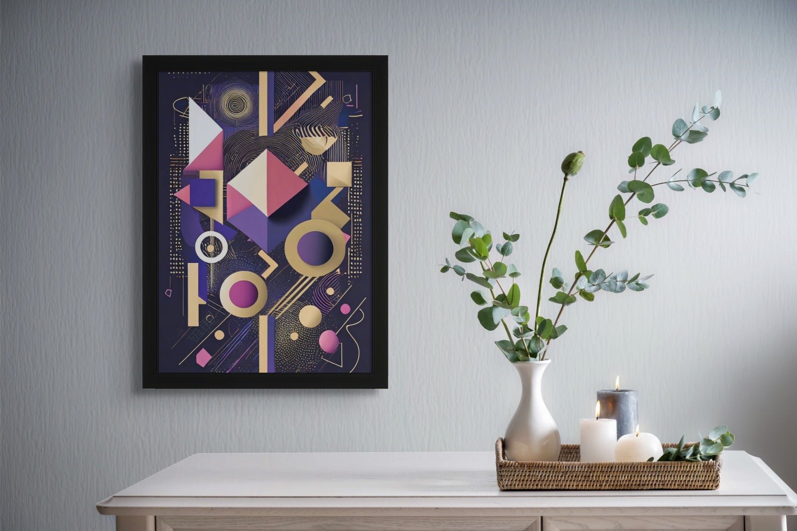 Geometric Symphony - Words On Wall - - A4 - Black Frame - Geometric Symphony