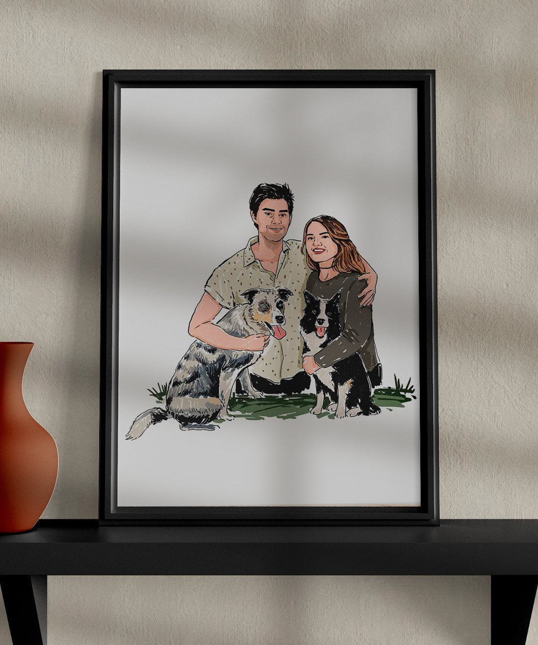 Painting Stroke Styled Colored Personalized Portrait Illustration Artwork - Words On Wall