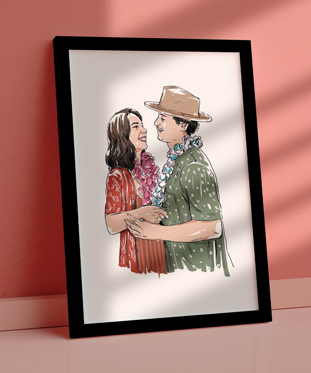 Painting Stroke Styled Colored Personalized Portrait Illustration Artwork - Words On Wall