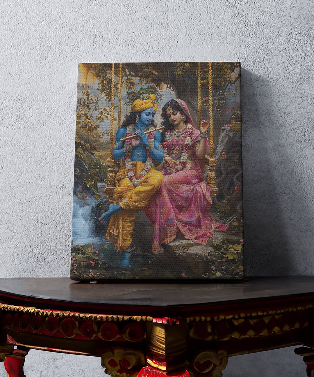 Radha’s Heart Dances to Krishna’s Melodies - Words On Wall - Canvas - Radha’s Heart Dances to Krishna’s Melodies