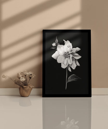 A Silent Symphony of Black and White - Words On Wall - - A3 - Black Frame - A Silent Symphony of Black and White