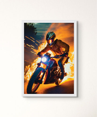 A Symphony of Sparks and Speed - Words On Wall - - A3 - White Frame - A Symphony of Sparks and Speed