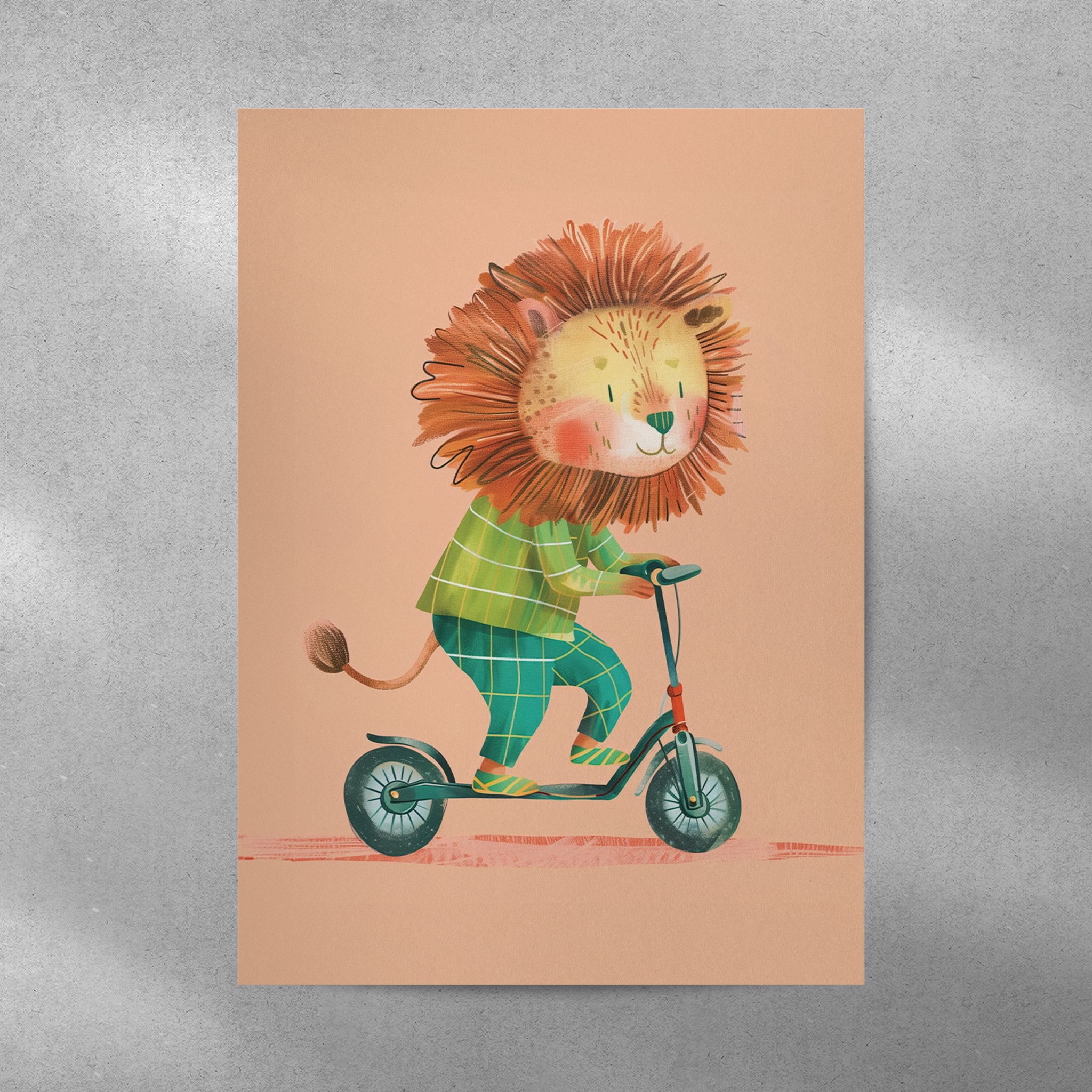 A Tale of a Cub and His Joyful Scooter Ride - Words On Wall - A4 - No Frame - A Tale of a Cub and His Joyful Scooter Ride