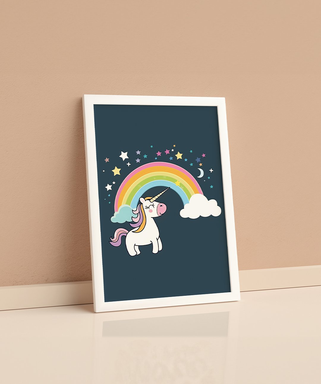 A Unicorn’s Dream - Words On Wall - A4 - White Frame - A Unicorn’s Dream