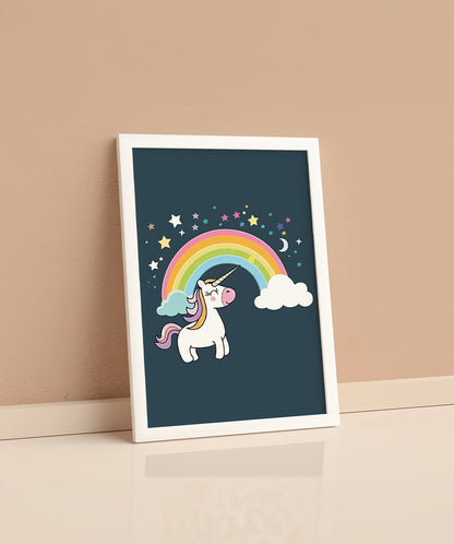 A Unicorn’s Dream - Words On Wall - A4 - White Frame - A Unicorn’s Dream