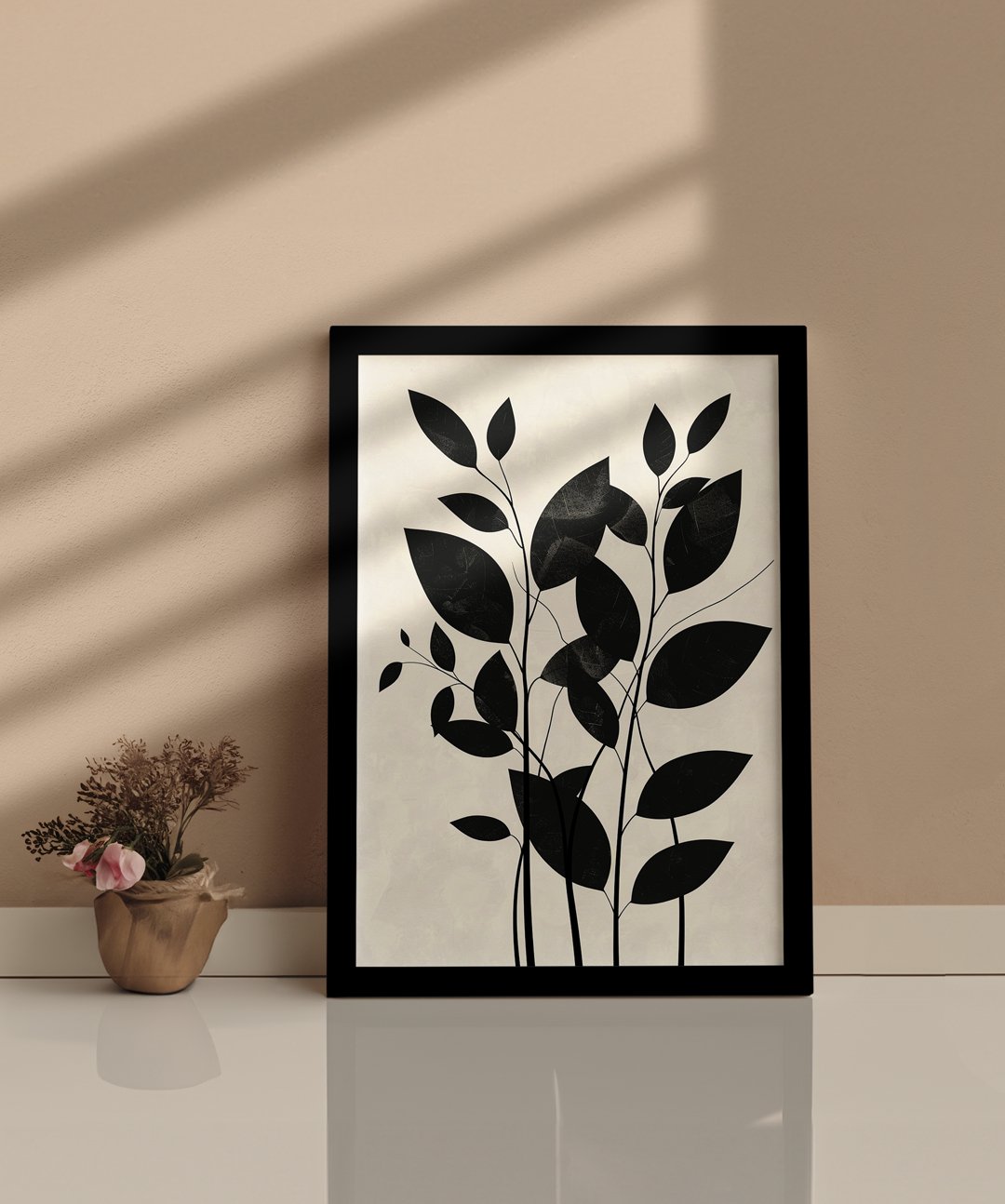 Botanical Art - Words On Wall - - A3 - Black Frame - Botanical Art