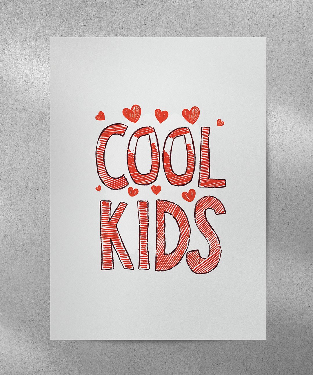 Cool Kids - Words On Wall - A4 - No Frame - Cool Kids