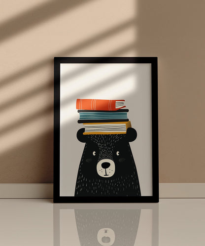 Curious Bear - Words On Wall - A4 - Black Frame - Curious Bear