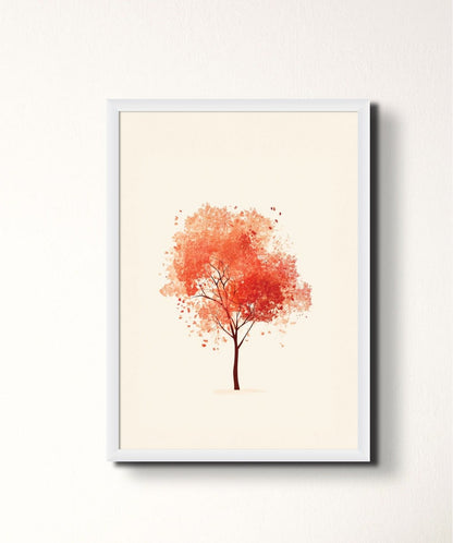 Fall's Embrace - Words On Wall - - A4 - White Frame - Fall's Embrace