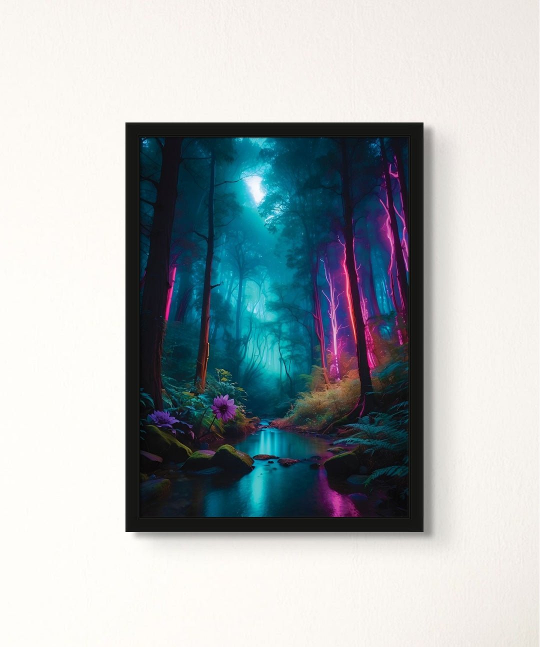 Fantasia Forest - Words On Wall - - A3 - Black Frame - Fantasia Forest