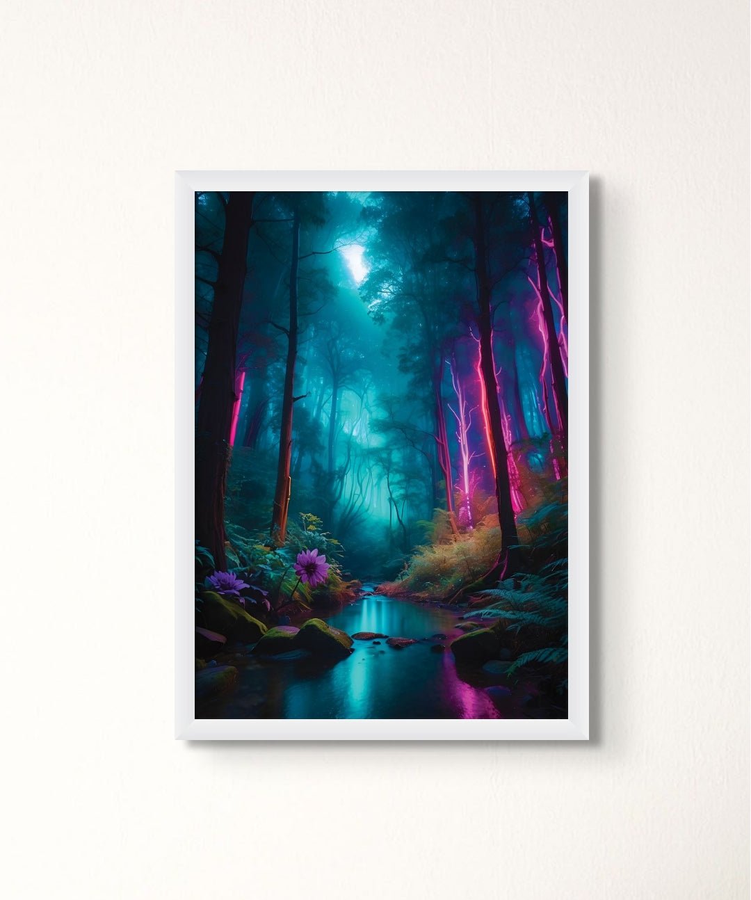 Fantasia Forest - Words On Wall - - A3 - White Frame - Fantasia Forest