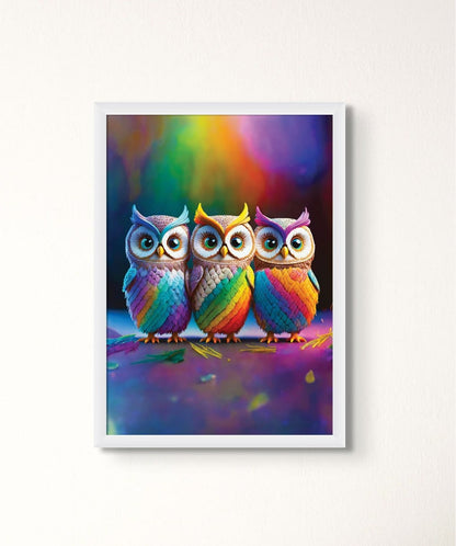 Fantasy Fowls - Words On Wall - - A3 - White Frame - Fantasy Fowls