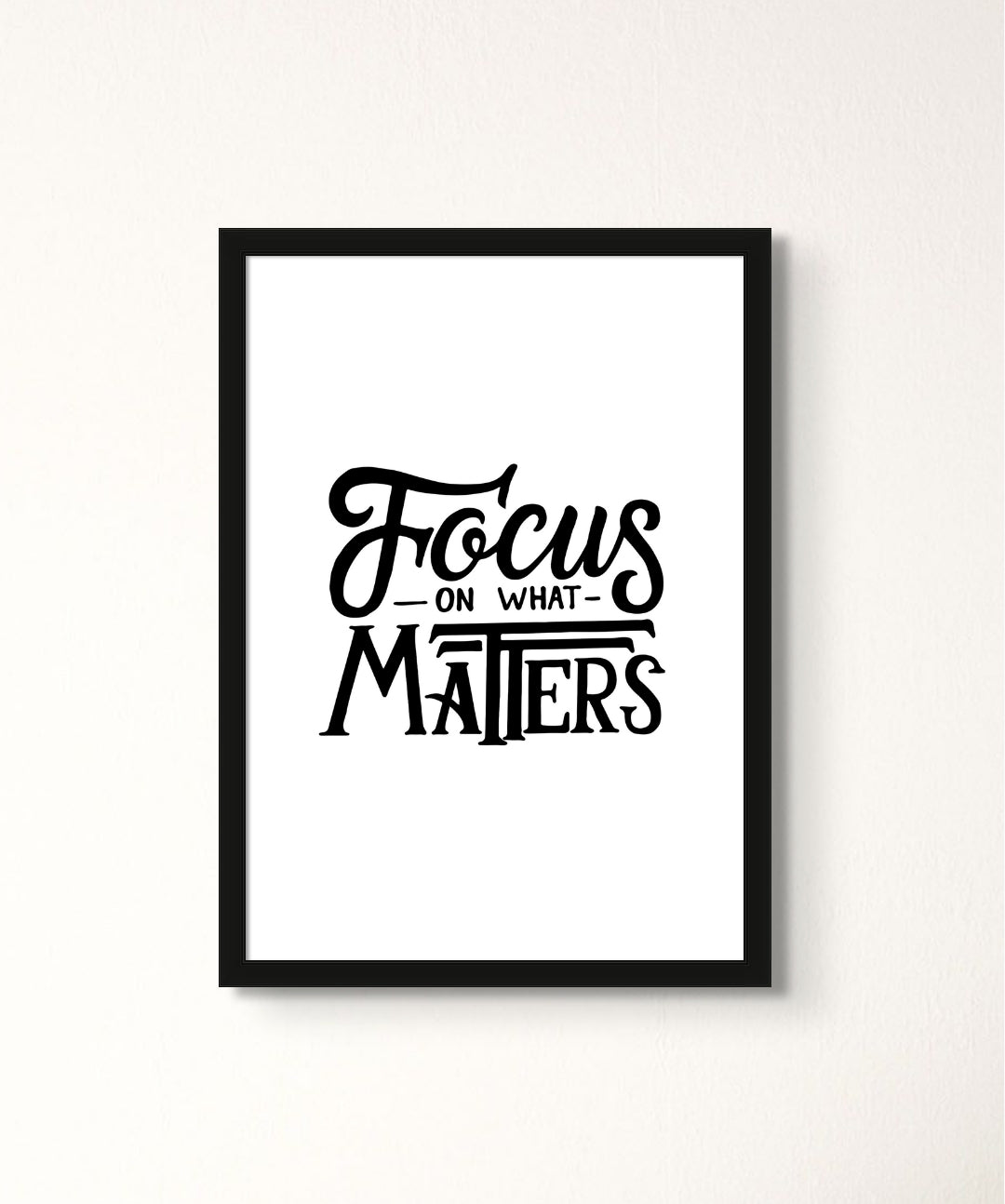 Focus On What Matters - Words On Wall - Frame - A3 - - Focus On What Matters