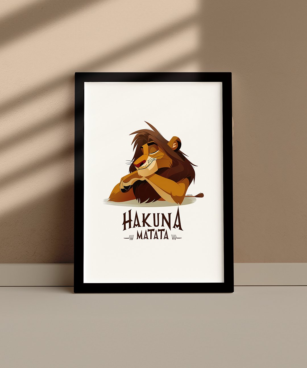 Hakuna Matata - Words On Wall - A4 - Black Frame - Hakuna Matata