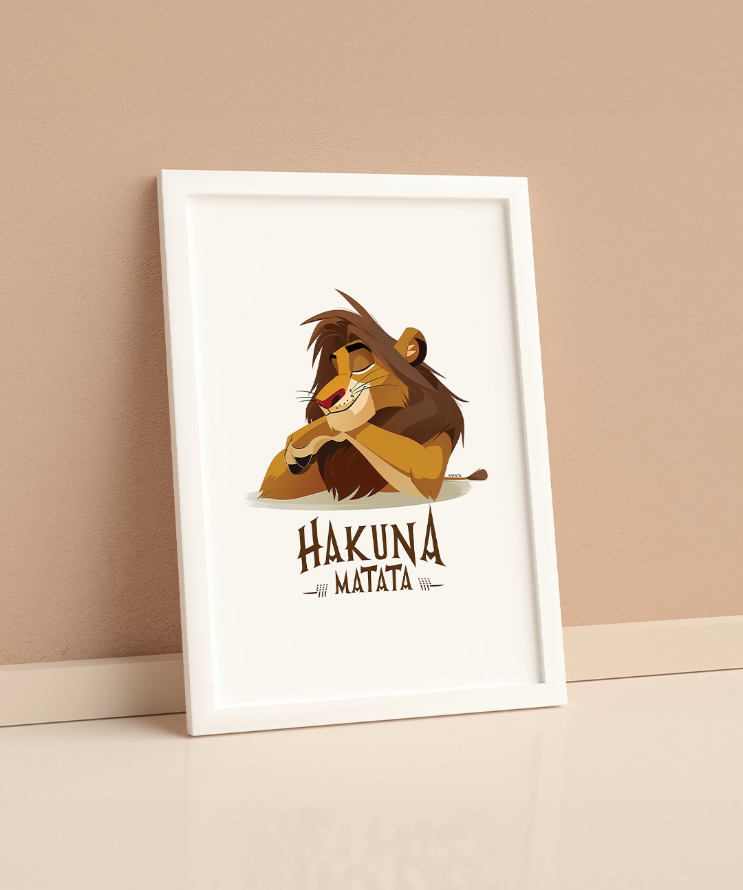 Hakuna Matata - Words On Wall - A4 - White Frame - Hakuna Matata