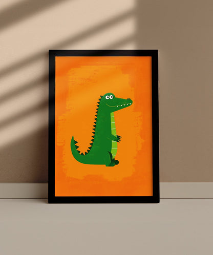 Happy Gator - Words On Wall - A4 - Black Frame - Happy Gator