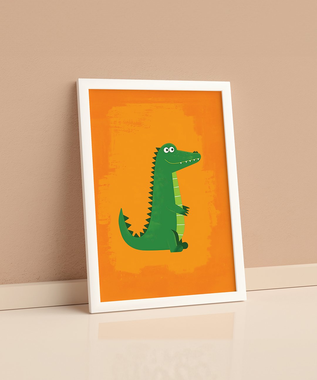 Happy Gator - Words On Wall - A4 - White Frame - Happy Gator