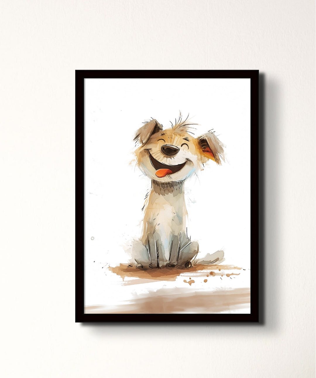 Happy Paws - Words On Wall - - A4 - Black Frame - Happy Paws