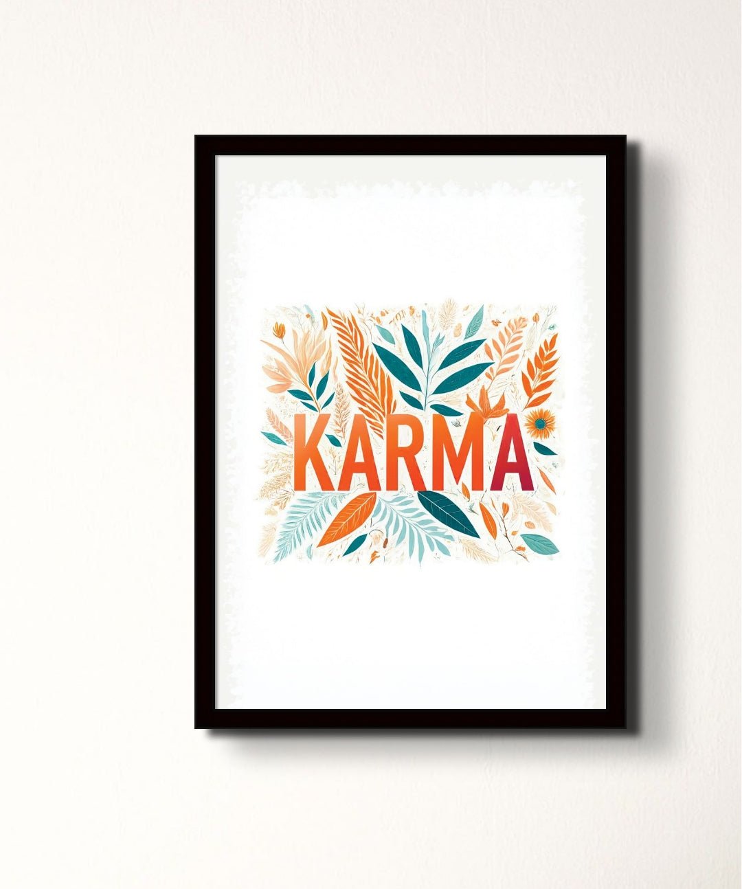 Karma - Words On Wall - - A4 - Black Frame - Karma