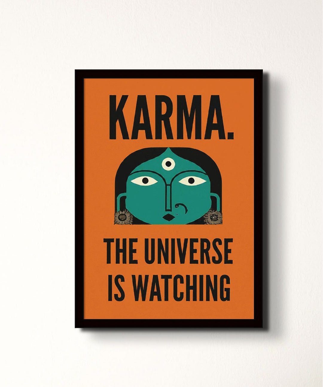 Karma-The Universe Is Watching - Words On Wall - - A4 - Black Frame - Karma-The Universe Is Watching