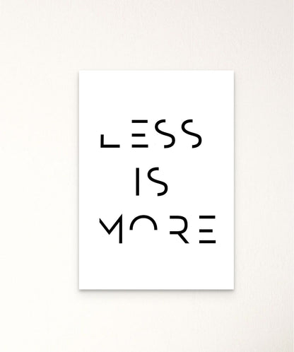 Less Is More - Words On Wall - Frame - A3 - No Frame - 1 (white background) - Less Is More