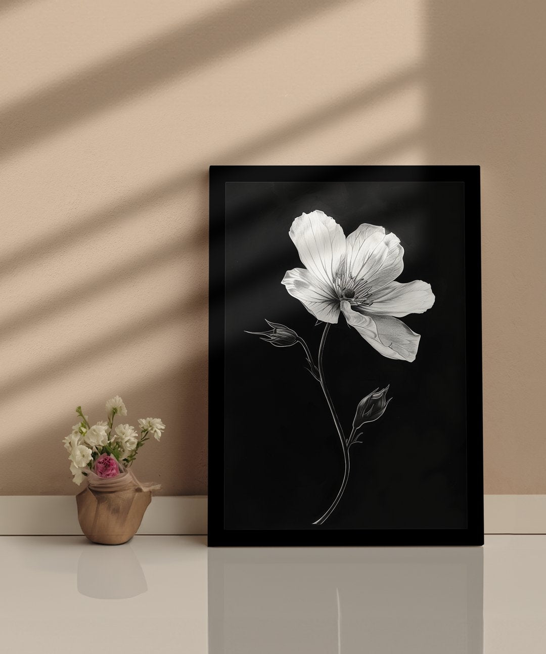 Moonflower - Words On Wall - - A3 - Black Frame - Moonflower