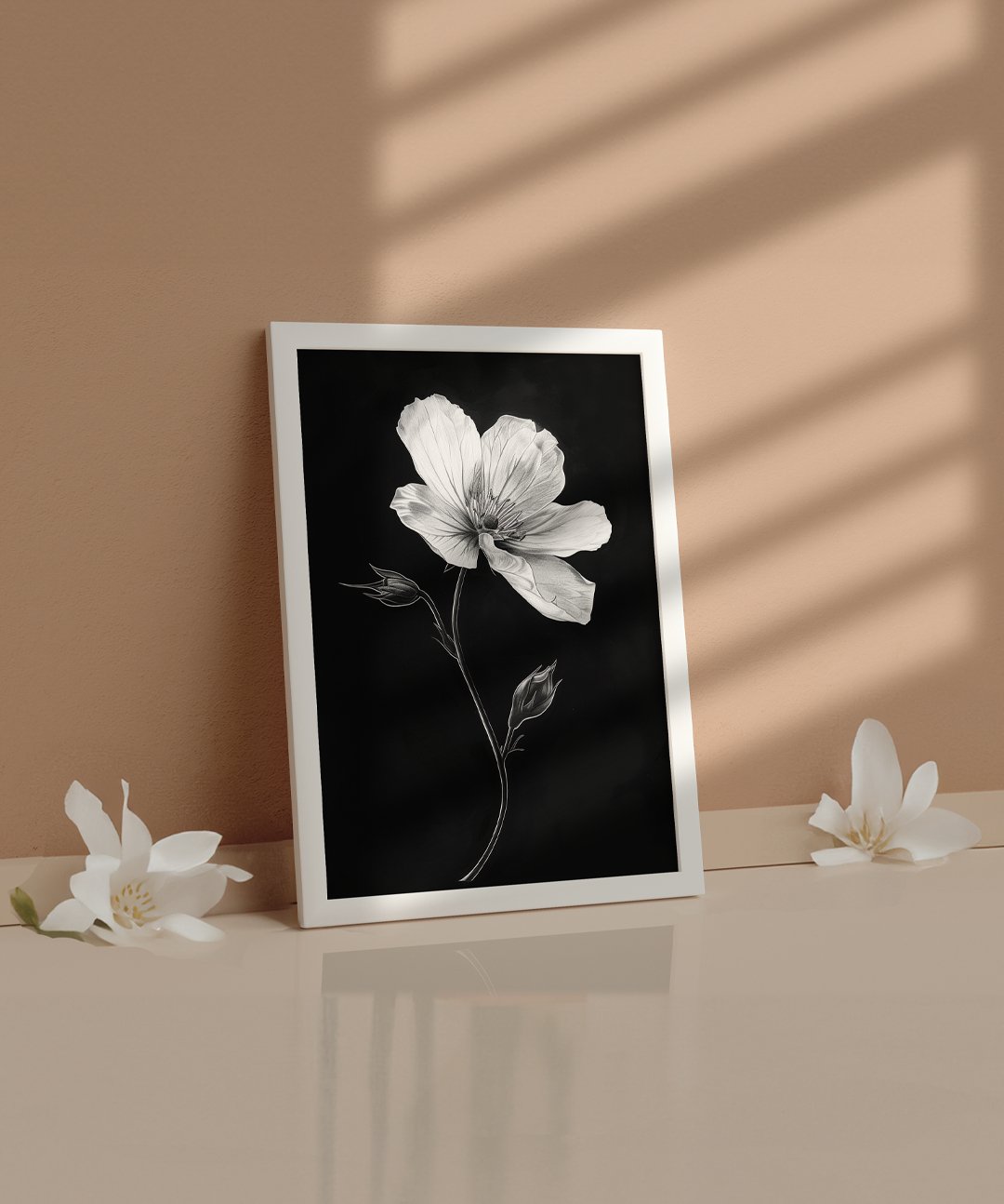 Moonflower - Words On Wall - - A3 - White Frame - Moonflower