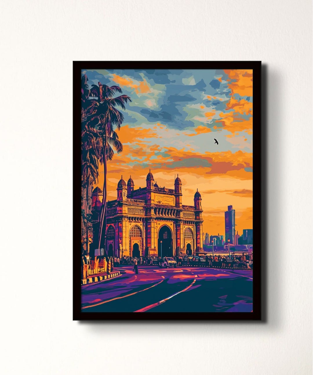 Mumbai Majesty - Words On Wall - - A4 - Black Frame - Mumbai Majesty