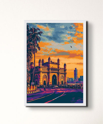 Mumbai Majesty - Words On Wall - - A4 - White Frame - Mumbai Majesty