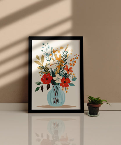 Nature's Poetry in a Glass Vase - Words On Wall - A3 - Black Frame - Nature's Poetry in a Glass Vase