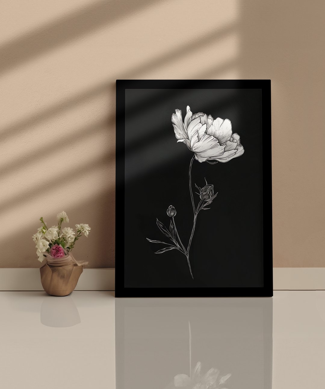 Night Flora - Words On Wall - - A3 - Black Frame - Night Flora