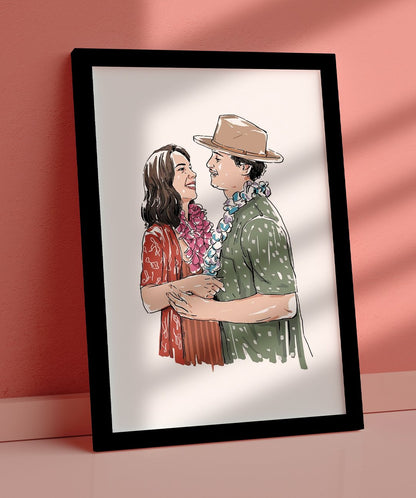 Painting Stroke Styled Colored Personalized Portrait Illustration Artwork - Words On Wall