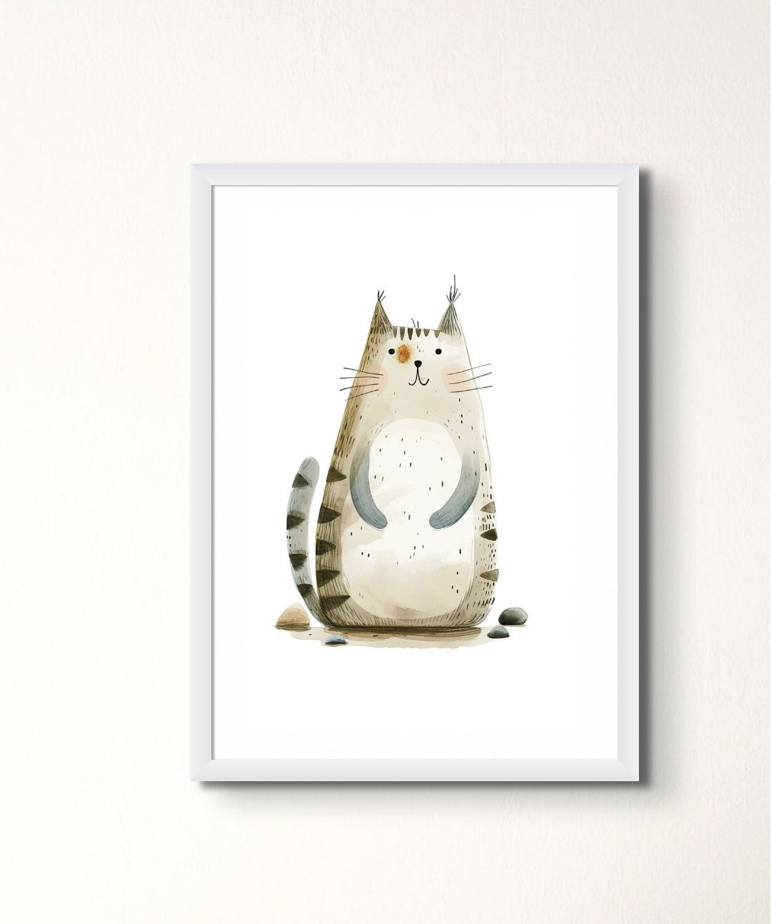 Purrball - Words On Wall - - A3 - White Frame - Purrball