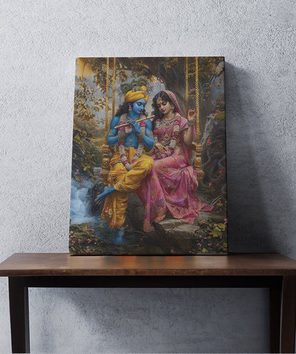 Radha’s Heart Dances to Krishna’s Melodies - Words On Wall - Canvas - Radha’s Heart Dances to Krishna’s Melodies