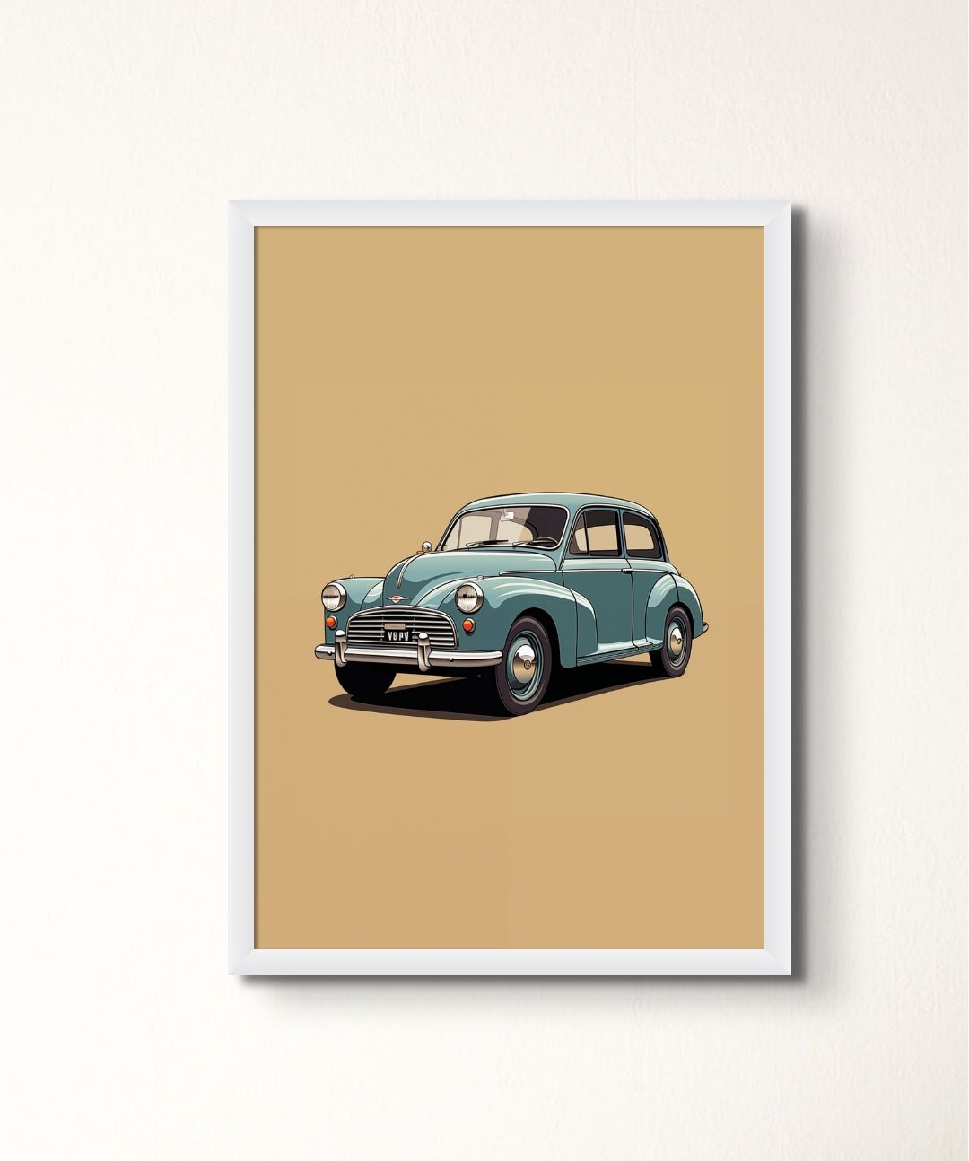 Retro Roadster - Words On Wall - - A4 - White Frame - Retro Roadster