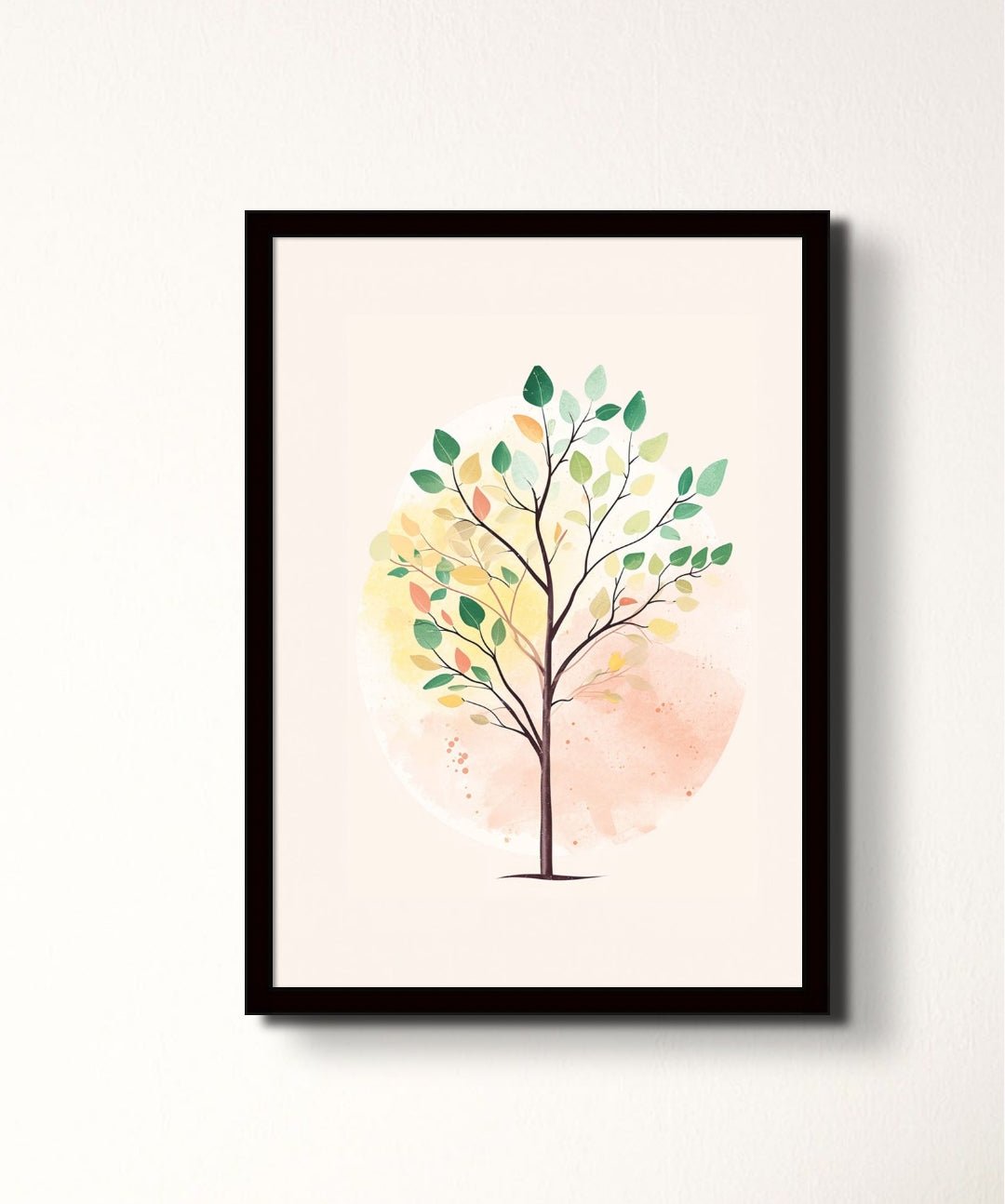 Serenity Tree - Words On Wall - - A4 - Black Frame - Serenity Tree