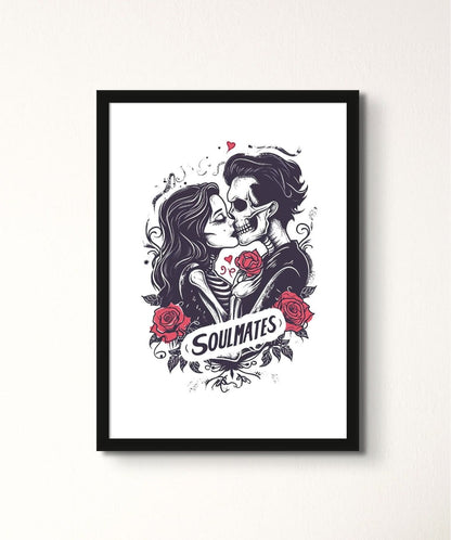 Soulmates-1 - Words On Wall - - A3 - Black Frame - Soulmates-1