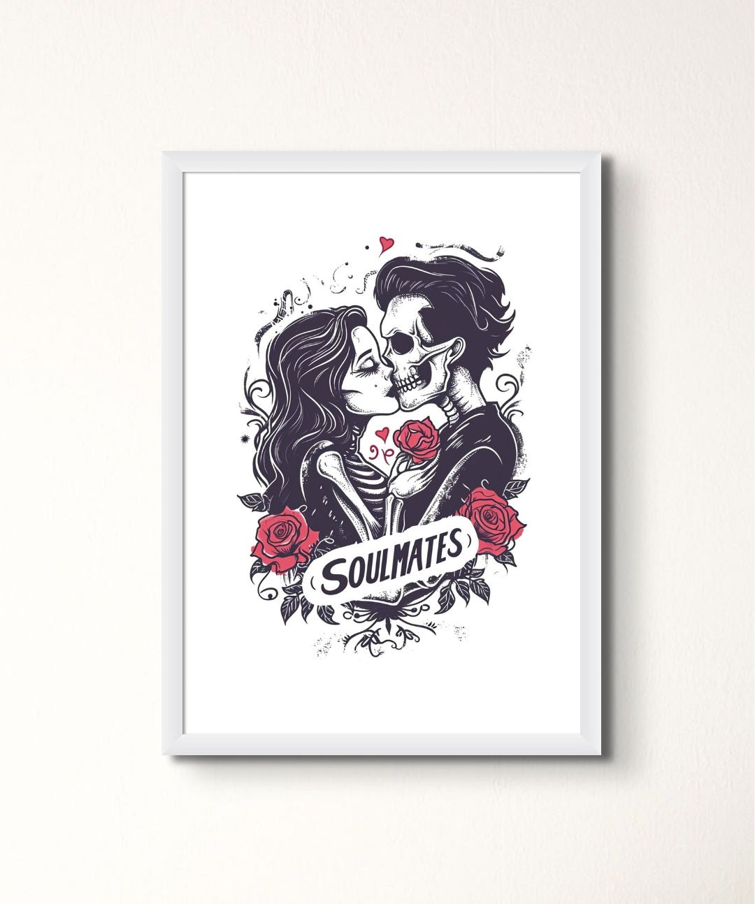 Soulmates-1 - Words On Wall - - A3 - White Frame - Soulmates-1