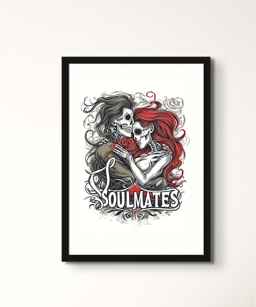 Soulmates-2 - Words On Wall - - A3 - Black Frame - Soulmates-2