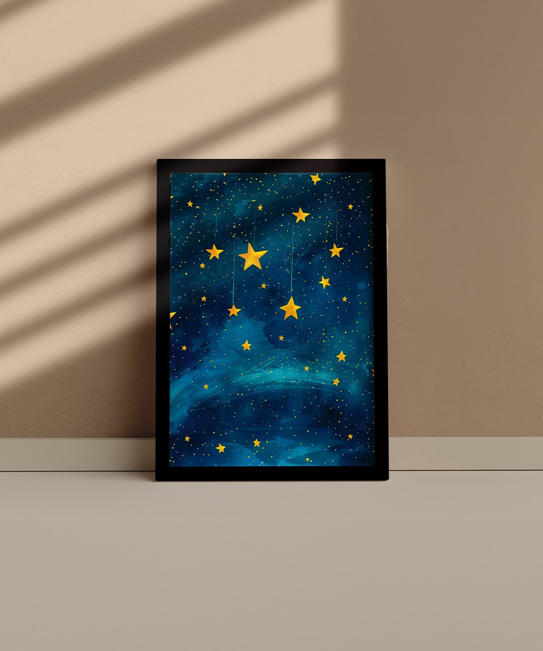 Starry Sky - Words On Wall - A4 - Black Frame - Starry Sky