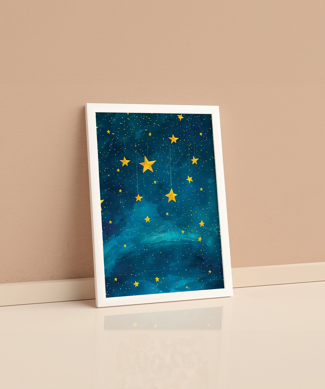 Starry Sky - Words On Wall - A4 - White Frame - Starry Sky