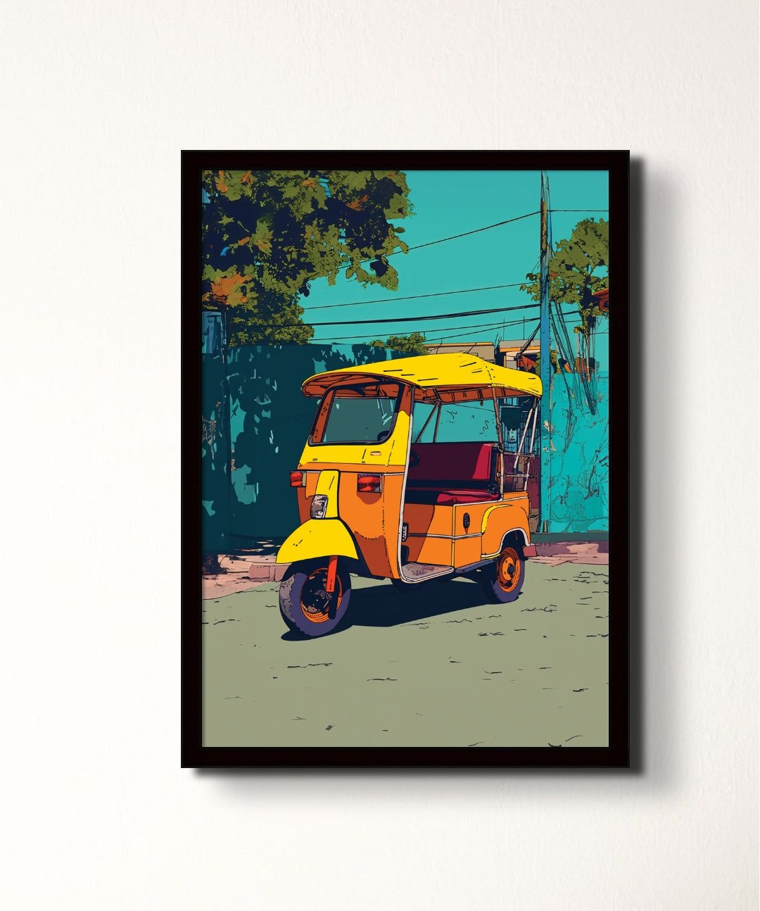 Tuk-Tuk - Words On Wall - - A4 - Black Frame - Tuk-Tuk