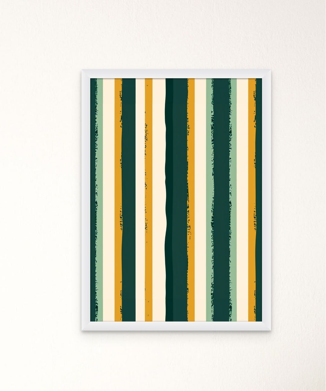 Verdant Stripes - Words On Wall - - A3 - White Frame - Verdant Stripes