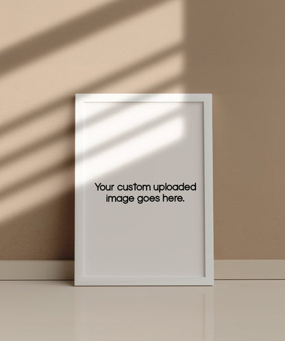 Your Custom Uploaded Image On The Frame - Words On Wall - - A3 - White Frame - Your Custom Uploaded Image On The Frame